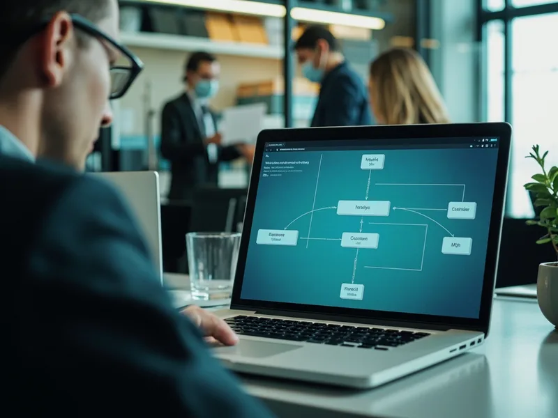 Profissional usando um aplicativo empresarial durante uma atividade externa