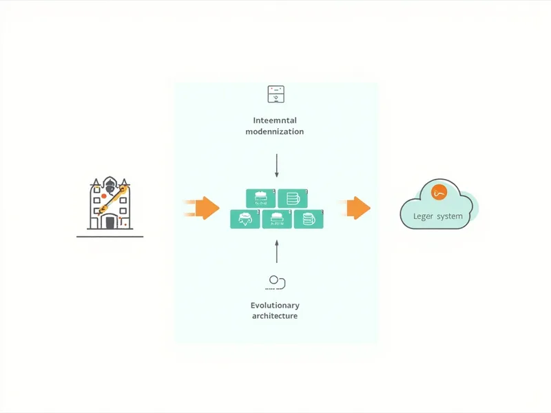 Diagrama com sistemas antigo e novo operando em paralelo durante a migração